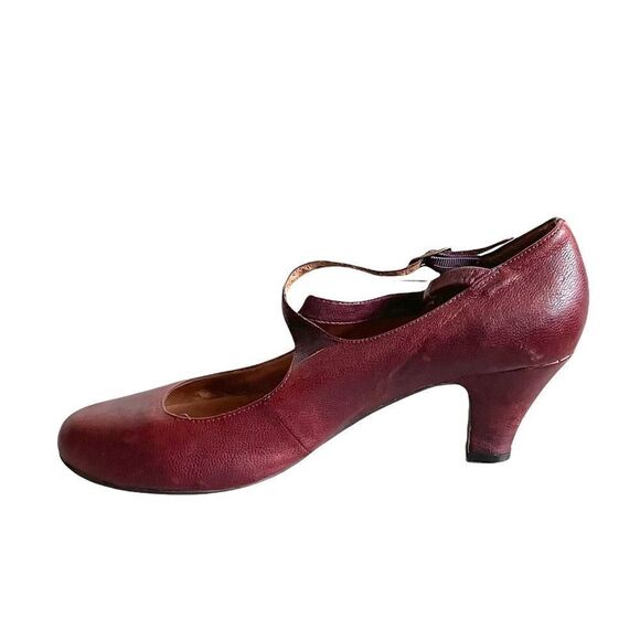 JEFFREY CAMPBELL Mary Jane Leather Shoes Heel Burgundy 40 EU - Picture 2 of 10